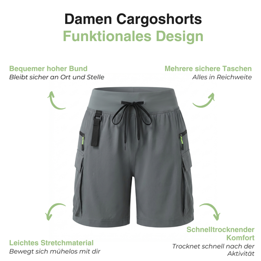 Damen Outdoor-Cargoshorts – Mehrere Taschen – Kurze Hose