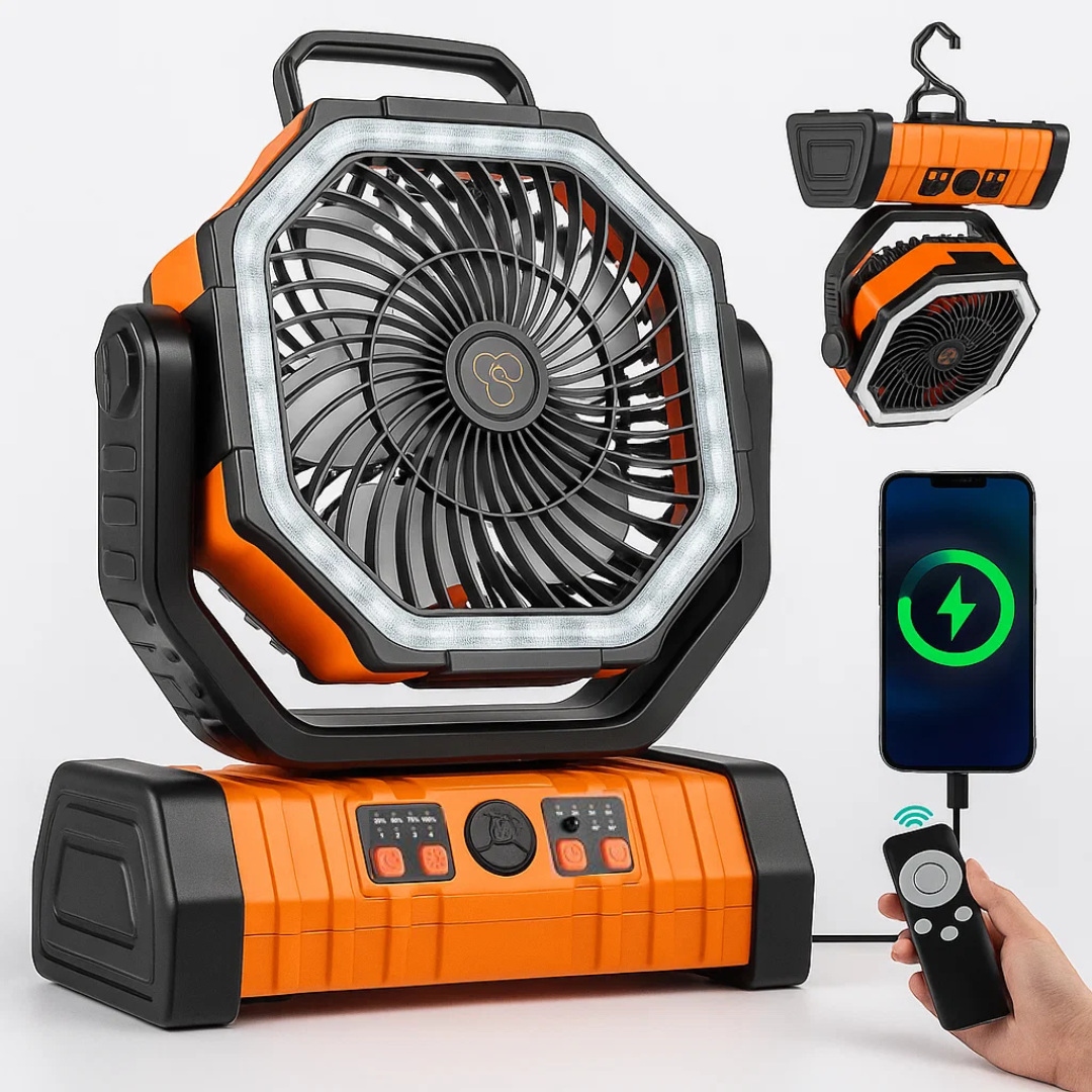 Camping-Ventilator – 3-in-1 – LED – Kabellos