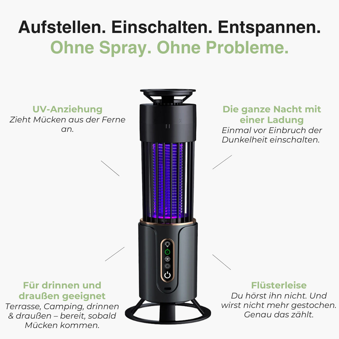 Elektrische UV-Mückenlampe – LED Insektenlampe – Wiederaufladbar – Innen & Außen