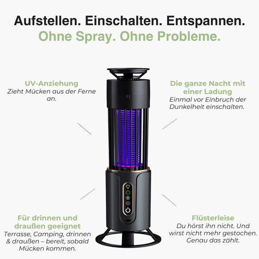 Elektrische UV-Mückenlampe – LED Insektenlampe – Wiederaufladbar – Innen & Außen