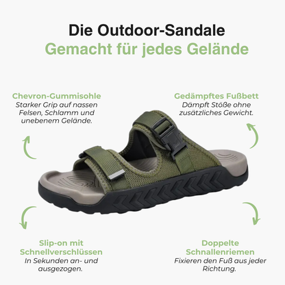 Herren Outdoor Slide Sandalen – Verstellbare Riemen – Rutschfeste Sohle