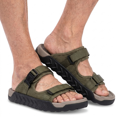 Herren Outdoor Slide Sandalen – Verstellbare Riemen – Rutschfeste Sohle