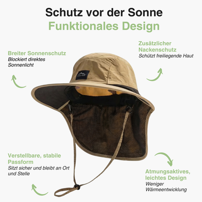 Unisex Sonnenhut – Breite Krempe – Mit Nackenschutz