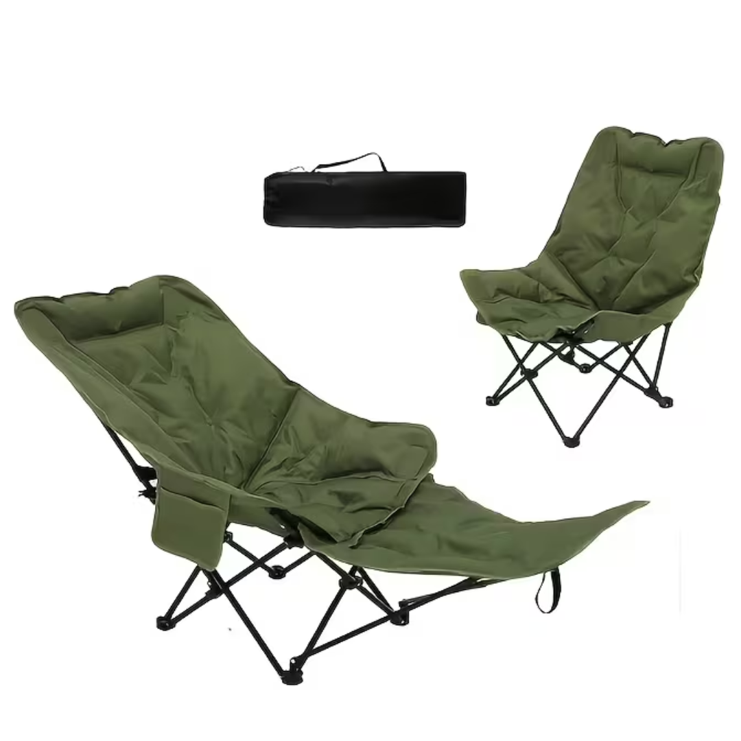 Verstellbarer Campingstuhl – Klappbar – Mit Fußstütze
